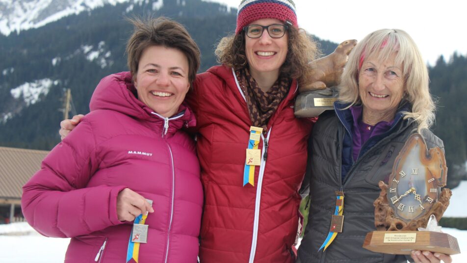 SVSE Schweizermeisterinnen 2020: Siegerinnen der 3er-Kombination (Kategorien Damen) von links nach rechts:  Fabienne Felder (ESV Luzern), Annina Strupler (ESV BLS) und Lise Müller (EWF Herisau). (Bild: zVg)