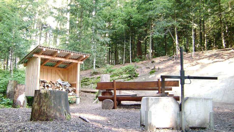 Eine Feuerstelle im Steineggwald.