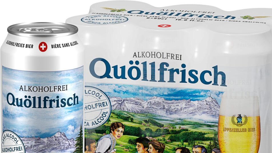 Ein ungewohntes Bild: das «Quöllfrisch»-Bier in weisser Verpackung. (Bild: zVg)