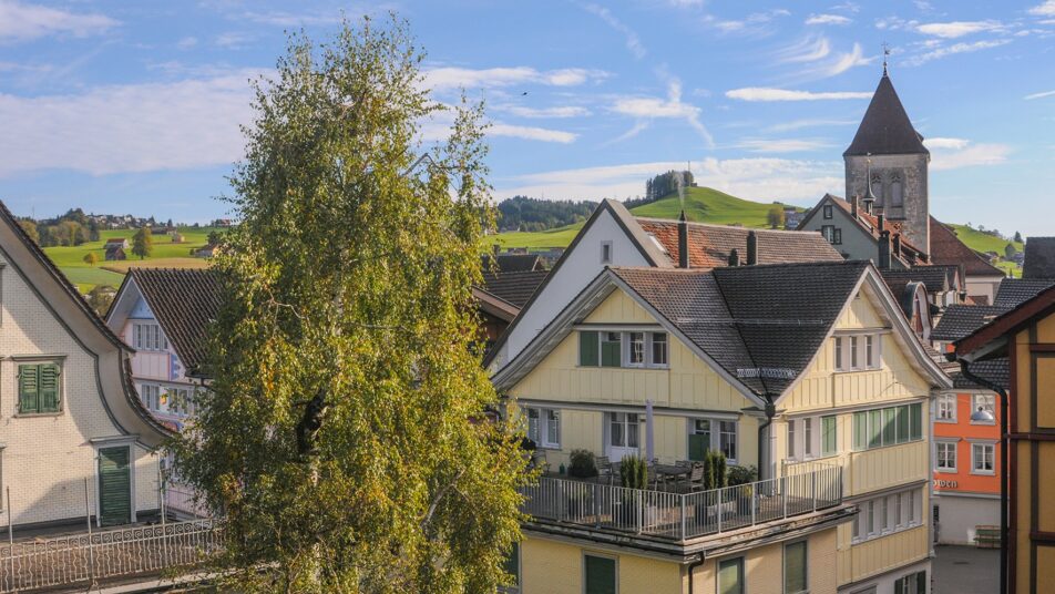 Die drei Solaranlagen auf den Dächern im Dorfkern Appenzell dürfen erstellt werden. (Bild: Matthias Brülisauer)