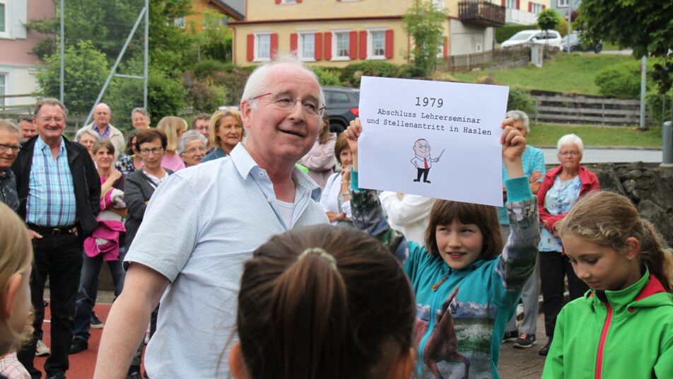 Geri Breu bei seiner Verabschiedung als Lehrkraft im Sommer 2023. (Archivbild: Vreni Peterer)