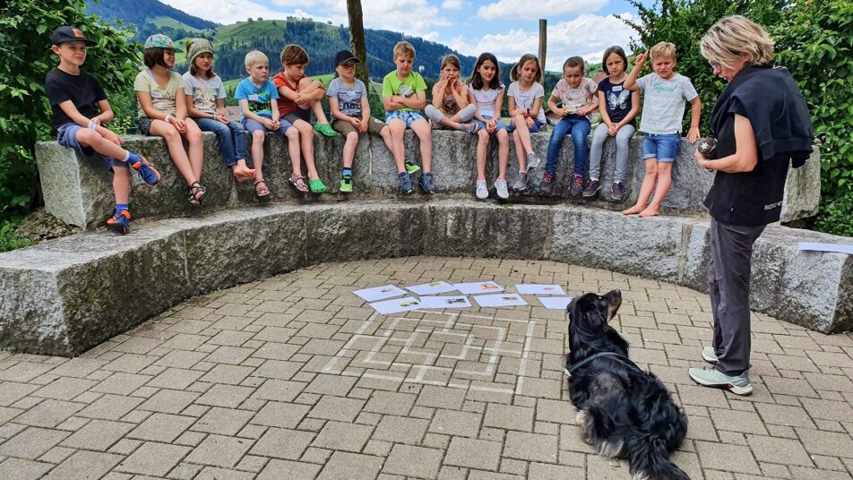 Die Kinder lernten den Umgang mit dem Hund genauer kennen.