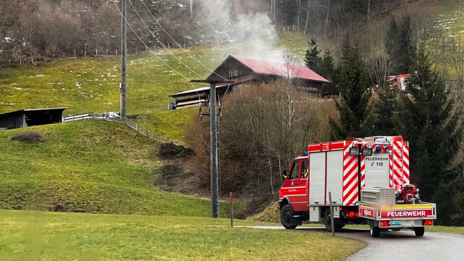 Das Brandobjekt auf der Liegenschaft Linde bei Bühler. (Bild: kai)